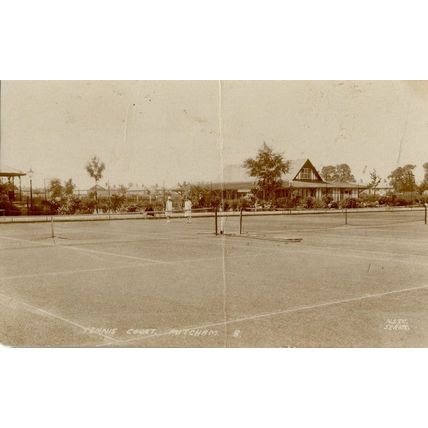 Tennis Court Mitcham London Antique RPC Postcard Please Read