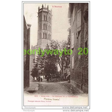 PAMIERS, LE CLOCHER DE LA CATHEDRALE, ARIEGE, FRANCE, c1920s, Postcard