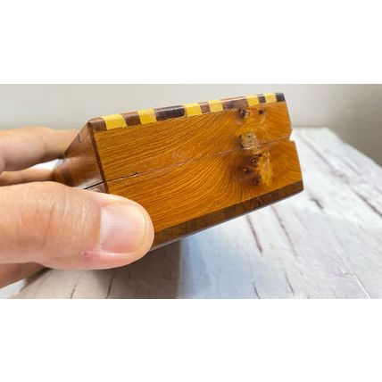 Vintage Exquisite Thuya Burl Wooden Jewelry Box, Timeless Keepsake Chest from th