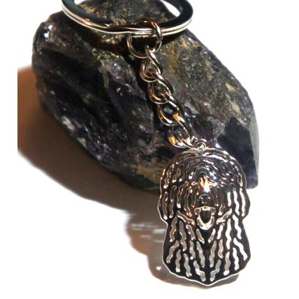 SPANISH WATER DOG KEY RING WITH KEY CHAIN & VELVET GIFT BAG