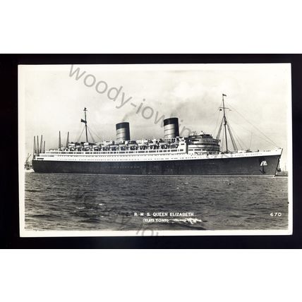LS2699 - Cunard Liner - Queen Elizabeth - built 1940 - postcard