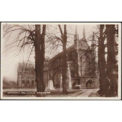 Cathedral and Avenue, Winchester, Hampshire, c.1920s - RP Postcard