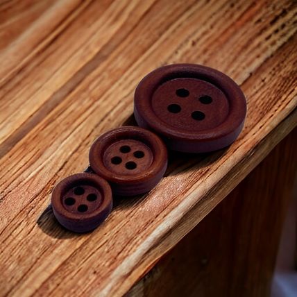 10mm To 20mm Red Brown wooden button Round 4-holes Sewing clothes crafts