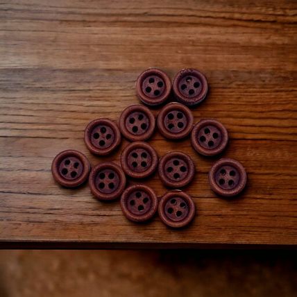 10mm To 20mm Red Brown wooden button Round 4-holes Sewing clothes crafts