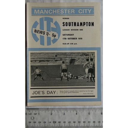 1970 programme Manchester City v. Southampton