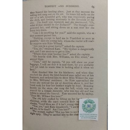 c 1910 HCDJ TEMPEST AND SUNSHINE by MARY J HOLMES with RARE ILLUSTRATED JACKET