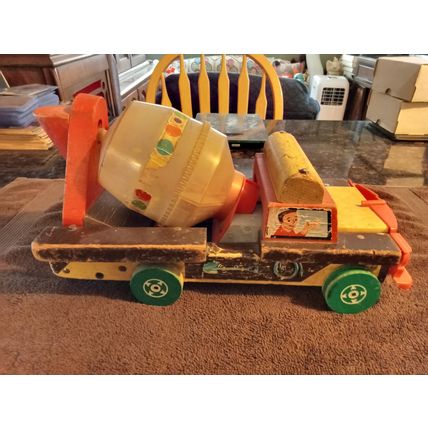 Old Vintage Original Fisher Price Concrete Mixer Truck # 926 1959