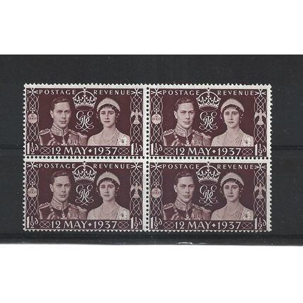 GB.1937 Coronation stamp Block of 4.Mounted Mint.Jul25