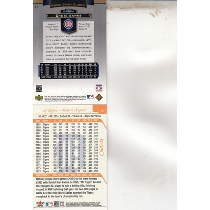 ERNIE BANKS & AL KALINE AUTOGRAPH 2003 CUBS & TIGERS HOF WORLD CHAMPION PLAYERS