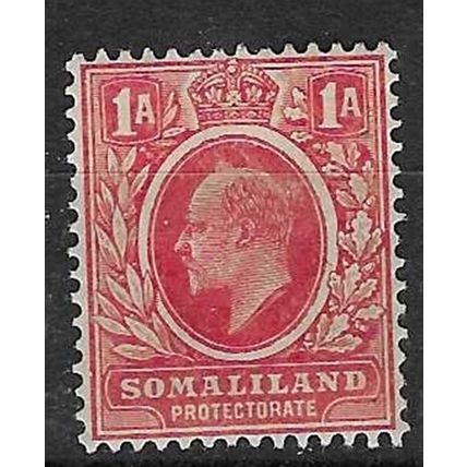 SOMALILAND 1909 EDVII WMK MULTI CROWN CA COLOUR CHANGE 1A MINT SG59