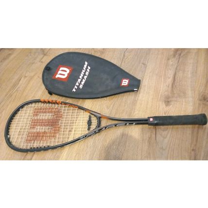 Wilson Squash Racket Smash Ti Titanium With Head Cover Black Orange White