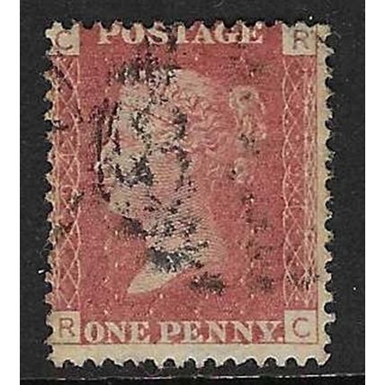GB 1858 QUEEN VICTORIA 1d RED PLATE 94 OF USED SG43/44 RC