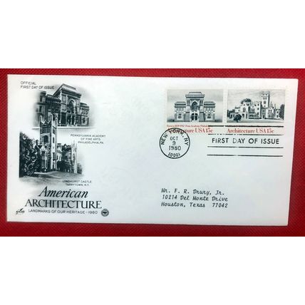 ZAYIX - 1980 US 1840-1841 Art Craft FDC American Architecture Landmarks