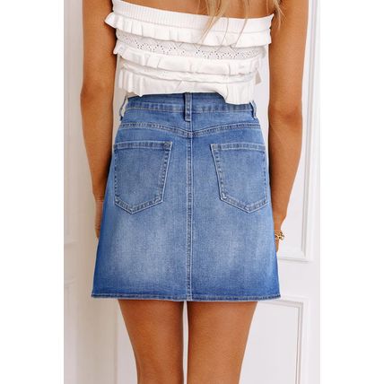 Ashleigh Blue Wrapped Crossed Waist Denim Mini Skirt