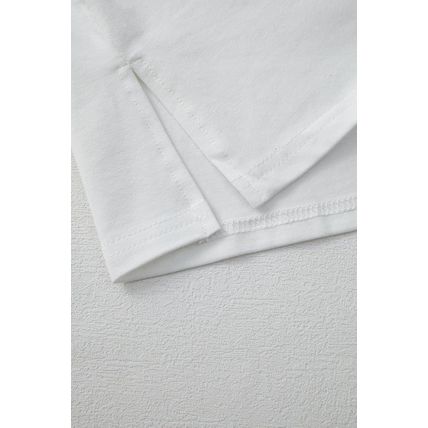 White Star Layered Patched Graphic Drop Shoulder Half Sleeve Loose Tee