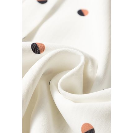 White Polka Dot Print Ruffled Shoulder V Neck Tank Top