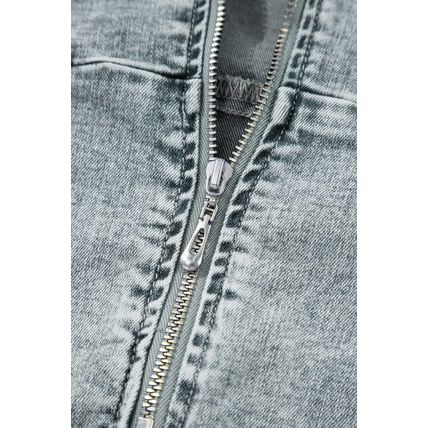 Beau Blue Sleeveless V Neck Back Zipped Denim Dress