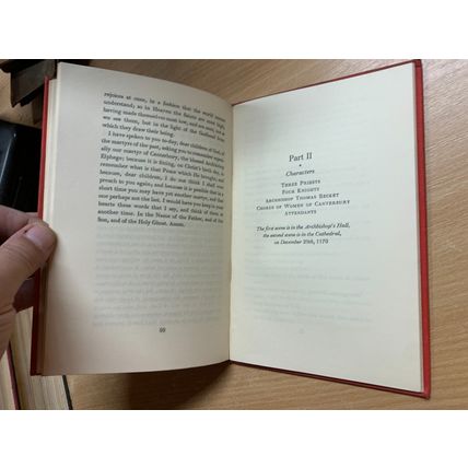1948 T S ELIOT "MURDER IN THE CATHEDRAL" FICTION DRAMA PLAY HARDBACK BOOK (P2)