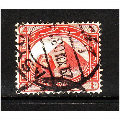 EGYPT 1906 SG62 4 M VERMILIAN FINE USED