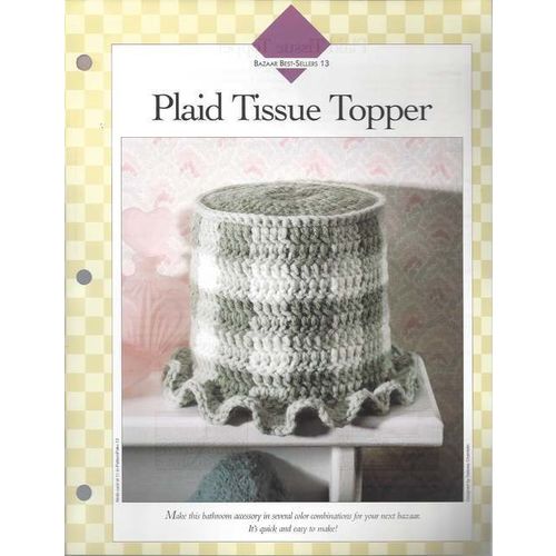 Beautiful Crochet Cover PATTERN Plaid Tissue Topper