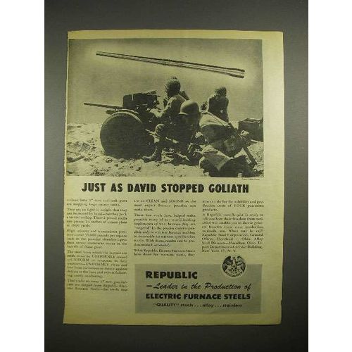 1944 WWII Republic Steel 37mm Anti-Tank Gun Ad
