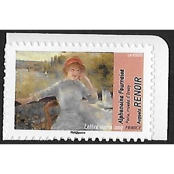 France SG 5350: 20 g. lettre verte mult. Alphonsine Fournaise (Auguste Renoir).