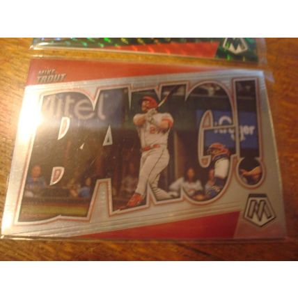 2022 , Mosaic, 2-Cards, Silver/Green Prizm, Bang Inserts, MIKE TROUT, Angels