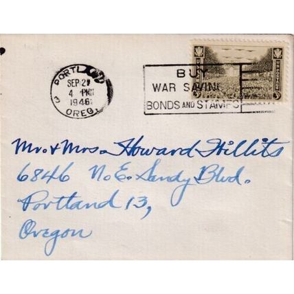 United States 1946 Portland Oregon local Cover Portland cancel written VGC