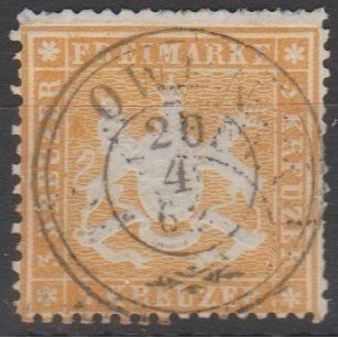 Mi: 17y (0.05mm) used 1861 Wuerttemberg Cat € 80.00
