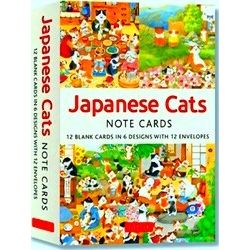 Japanese Cats - 12 Blank Note Cards: In 6 Original Illustrations By Setsu Broder