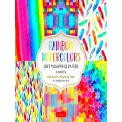 Rainbow Watercolors Gift Wrapping Papers - 6 Sheets: 24 X 18 Inch Wrapping Paper
