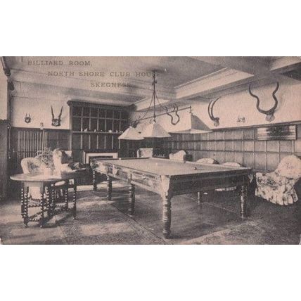 Billiard Room North Shore Club Skegness Lincs Old WW1 War Postcard