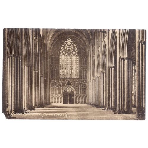 YORK MINSTER Nave west unused. postcard F Frith & co 58669 =