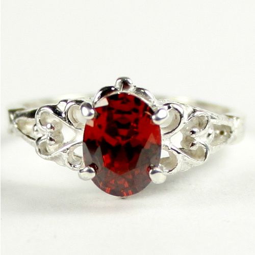 Garnet CZ , 925 Sterling Silver Ring, SR302