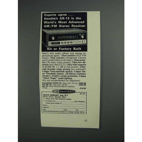 1968 Heathkit AR-15 Stereo Receiver Ad - Experts Agree