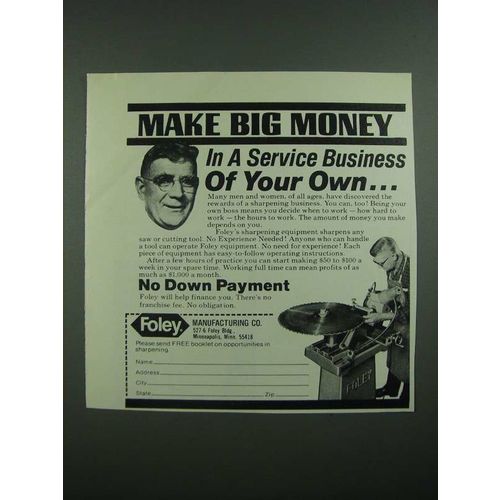 1976 Foley Sharpening Equipment Ad - Make Big Money