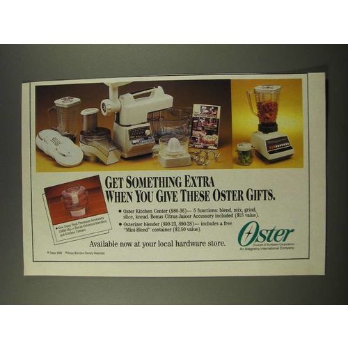 1986 Oster Kitchen Center and Blender Ad - Get Something Extra