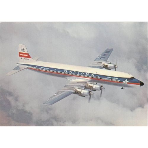 National Airlines Douglas DC7 B Civil Aviation Postcard (A12008)