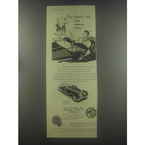 1954 MG T.F. Series Midget Ad - The sports car with winning ways