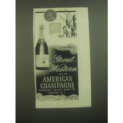 1945 Great Western American Champagne Ad - At the Bruxelles Exposition in 1910