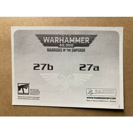 Warhammer 40,000: Warriors of the Emperor Sticker # 27 (A) unused 2022 Panini