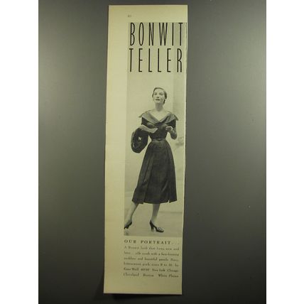1952 Bonwit Teller Dress by Kane Weill Advertisement - Our portrait