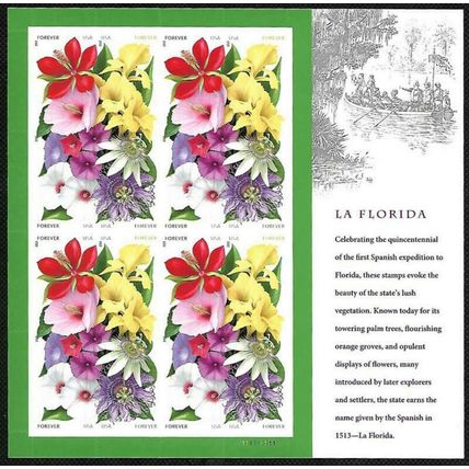 La Florida Sheet of 16 Current Rate Stamps Scott 4750-4753