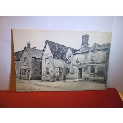 THE GEORGE INN, LACOCK, WILTSHIRE unused antique postcard by E C Hunt (a) . #