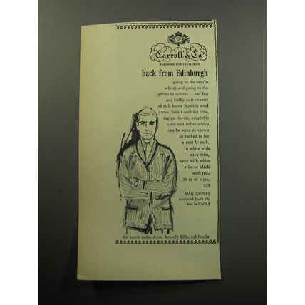 1957 Carroll & Co. Coat-Sweater Advertisement - back from Edinburgh