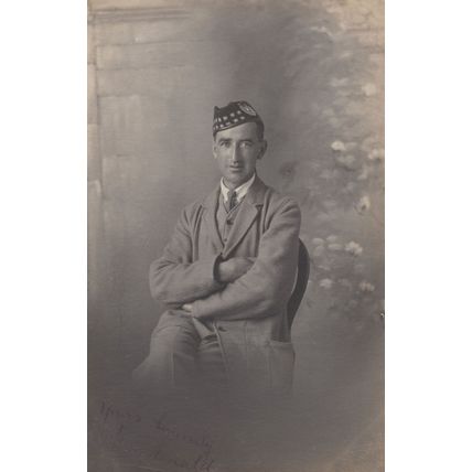 Man With Jewish Old Hat Possibly Military Insignia Old Signed Postcard