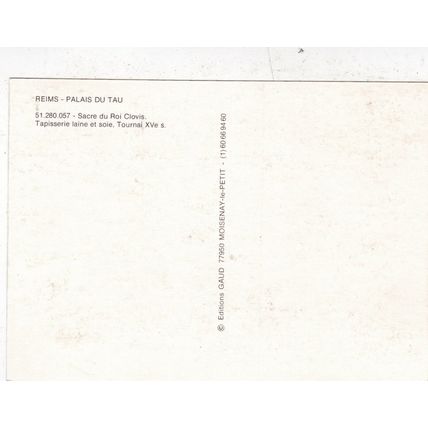 Reims Palais du Tau Sacre du Roi Tapisserie France Postcard unused VGC