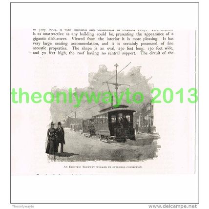 ELECTRIC TRAMWAY, OVERHEAD CONNECTION, SALT LAKE CITY?, BOOK ILLUSTRATION 1891