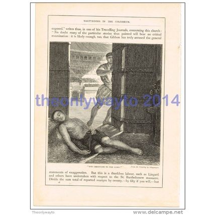 Christians to the Lions, Rome, Italy, Book Illustration (Print), c1870
