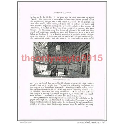 Tepidarium of Public Bath, Pompeii, Italy, Book Illustration (Print), c1891